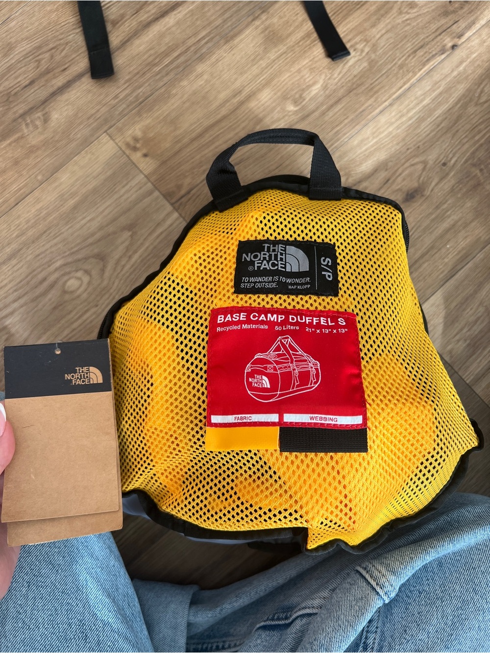 NWT The North Face Base Camp Duffel S - Yellow with Black Trim